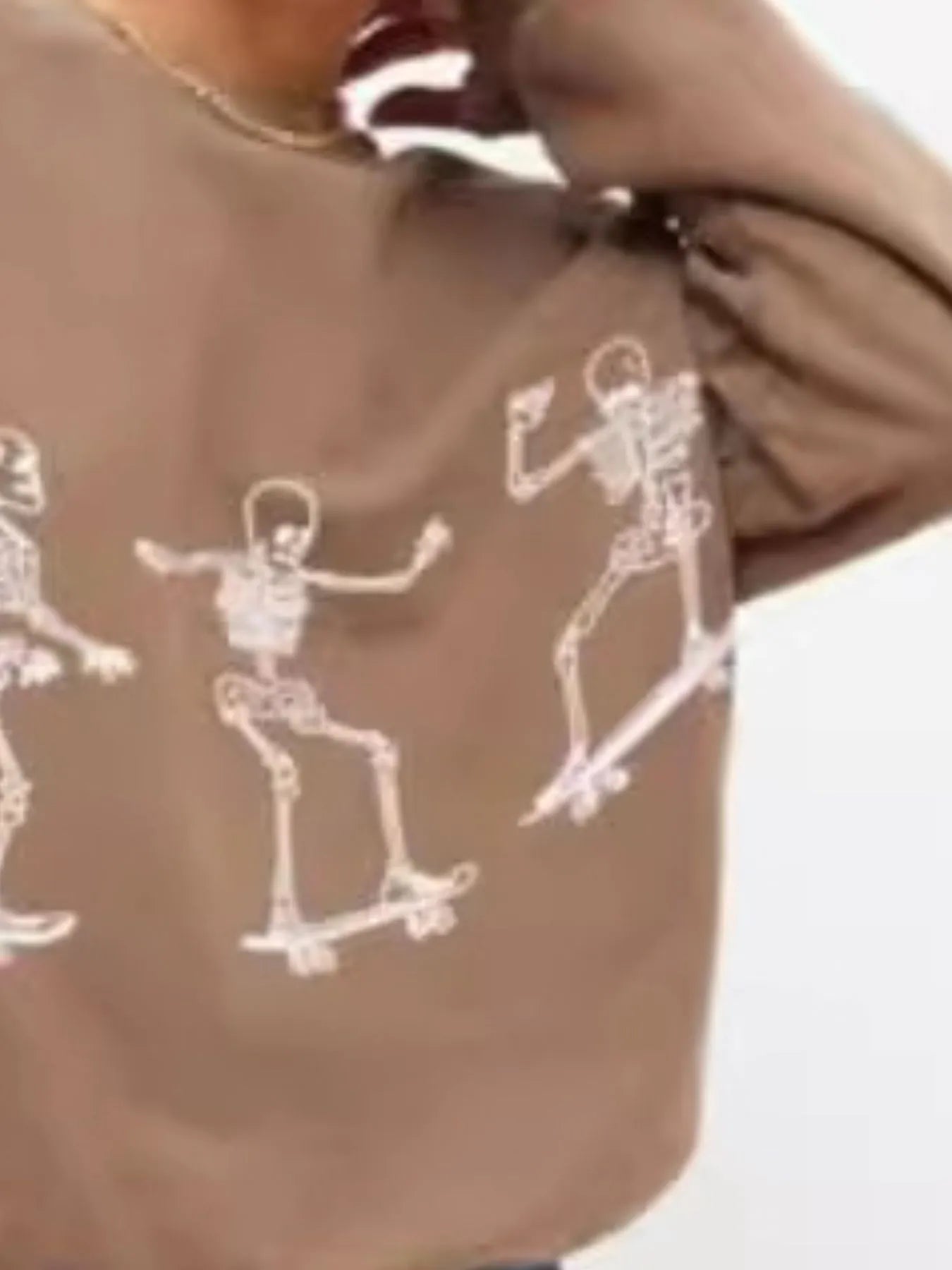 Skeleton Graphic Oversized Sweatshirt - Bubblesandpetals
